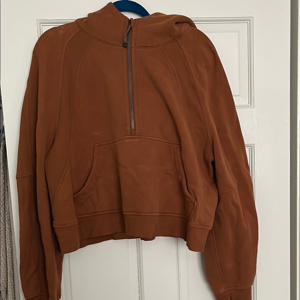 Rust Half-Zip Scuba Hoodie